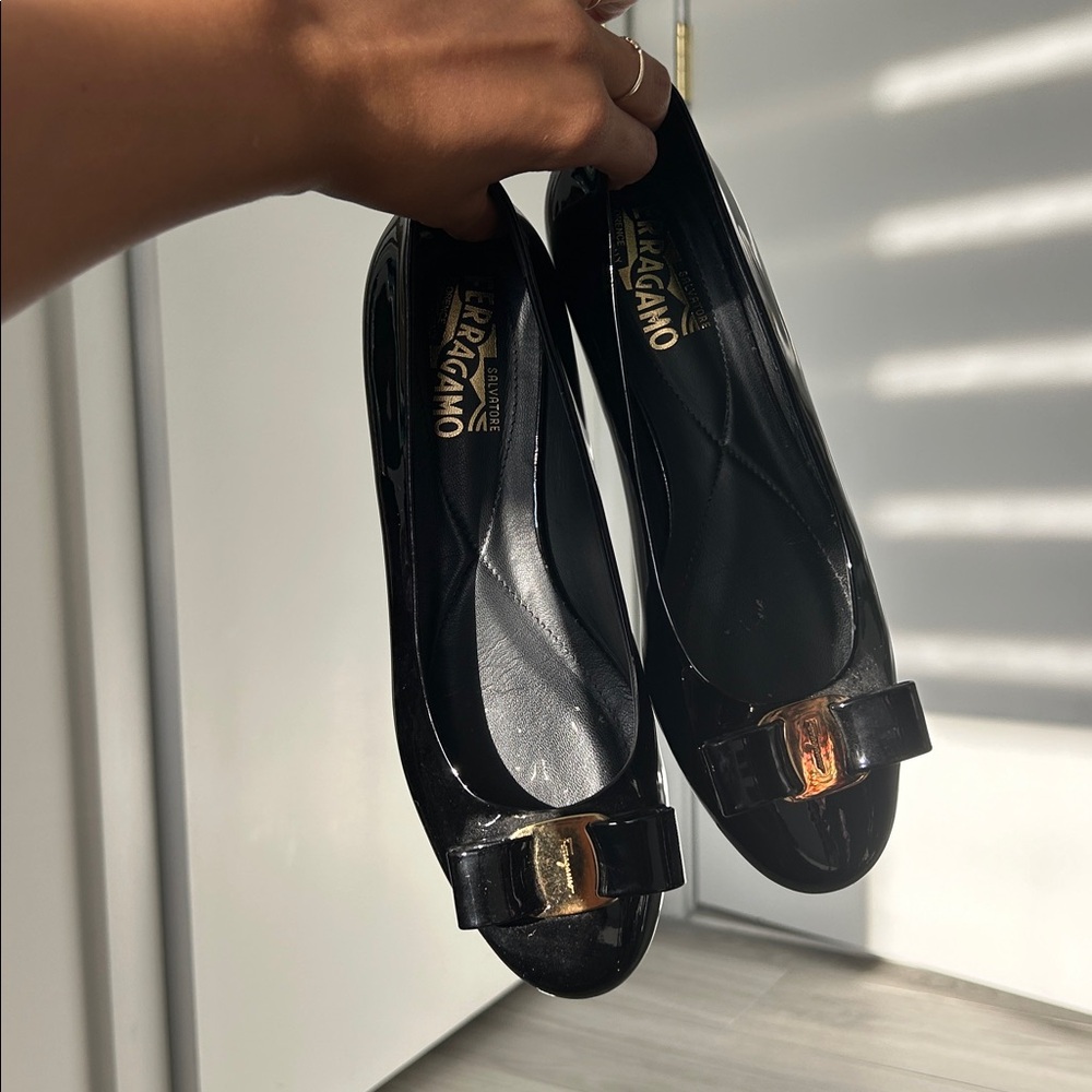 Salvatore Ferragamo Varina Patent Leather Ballet Flats